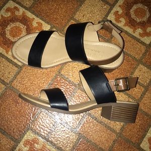 Black Brown Strap Sandals